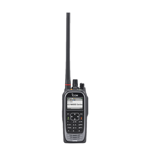 Radio digital ICOM NXDN  rango de frecuencia 380-470MHz, 1024 canales, teclado DTMF, sumergible IP67, encriptación DES, GPS, bluethooth, grabador de voz.  Batería, cargador, antena y clip incluidos.