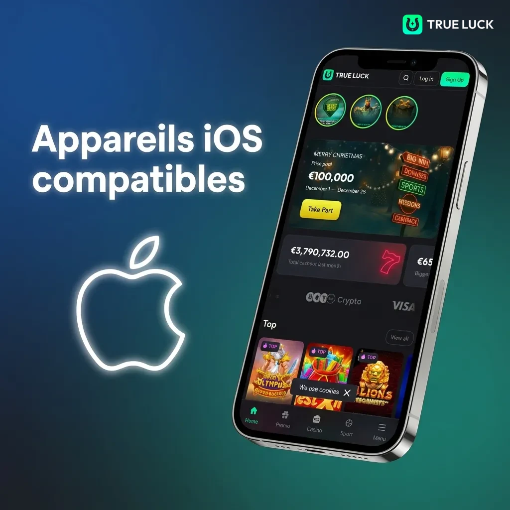 Collection d'appareils Apple iPhone et iPad compatibles avec l'application TrueLuck