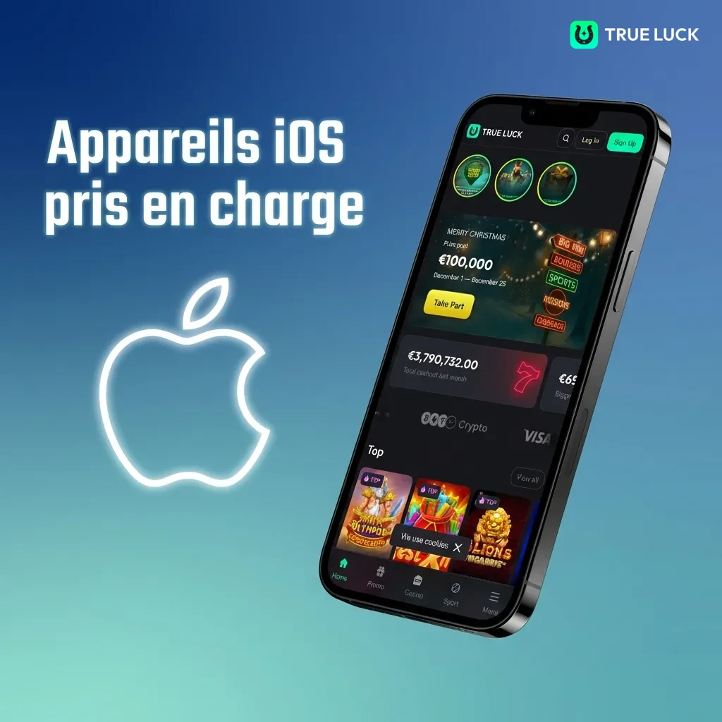 Liste des iPhones et iPads compatibles avec l'application TrueLuck, du modèle iPhone 14 au iPhone 8 et iPad récents