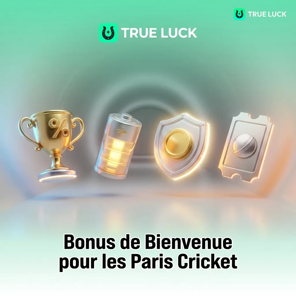 TrueLuck welcome bonus for cricket betting: 100% match up to €300 with 5x wagering requirement at 1.50 minimum odds.