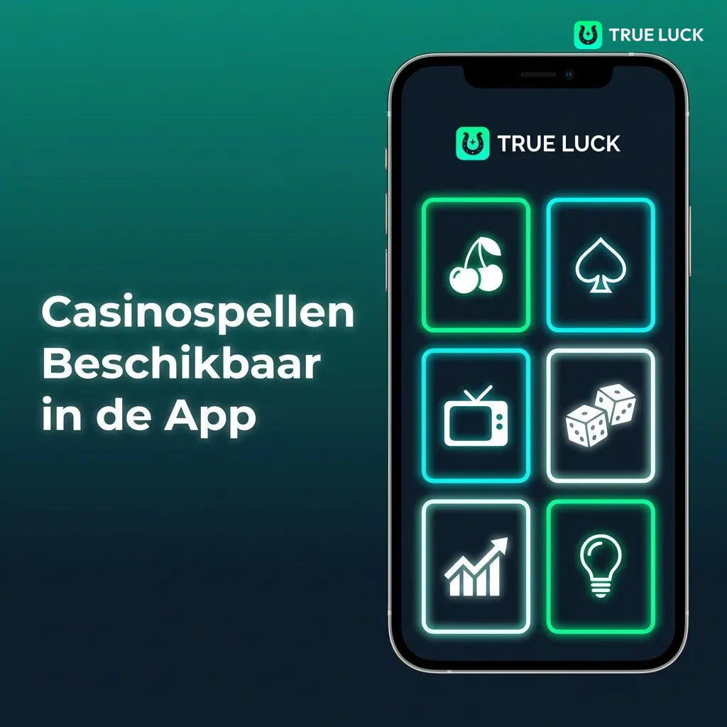 TrueLuck app met selectie van 2.000+ casinospellen, slots en live casino games van top providers