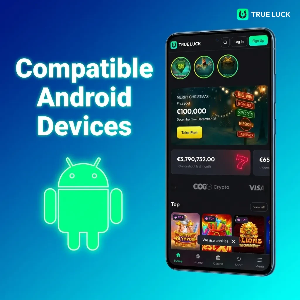 TrueLuck app compatible Android devices including Samsung Galaxy, Google Pixel, OnePlus, Xiaomi, Motorola, Huawei, and Oppo models