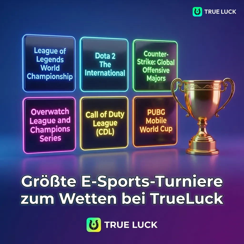 Table showing major e-sports tournaments for betting including Dota 2, CS2, League of Legends, Valorant, and other games