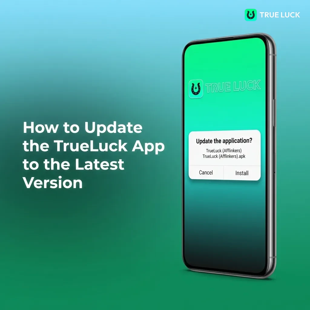 TrueLuck web app interface showing automatic updates without manual installation needed