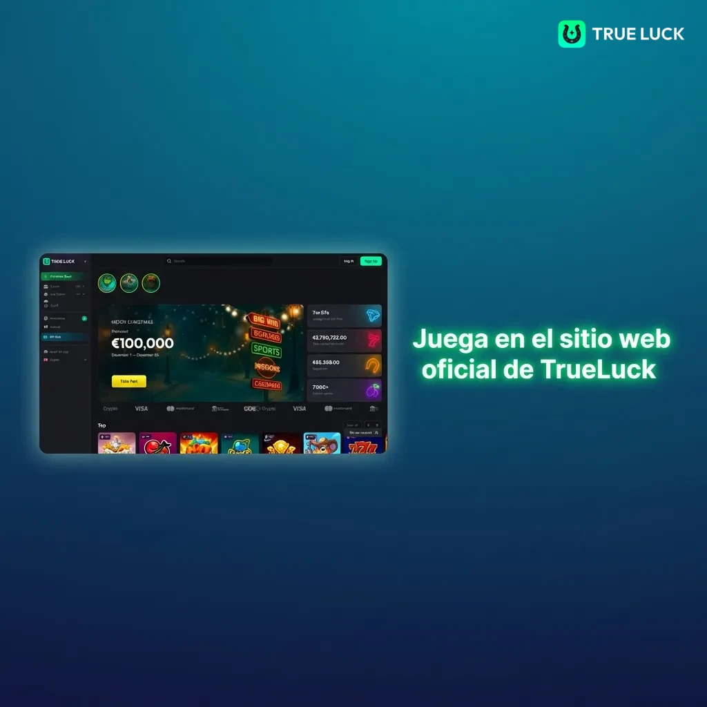 TrueLuck official website interface showing sports betting, live casino, and table games accessible via web browser