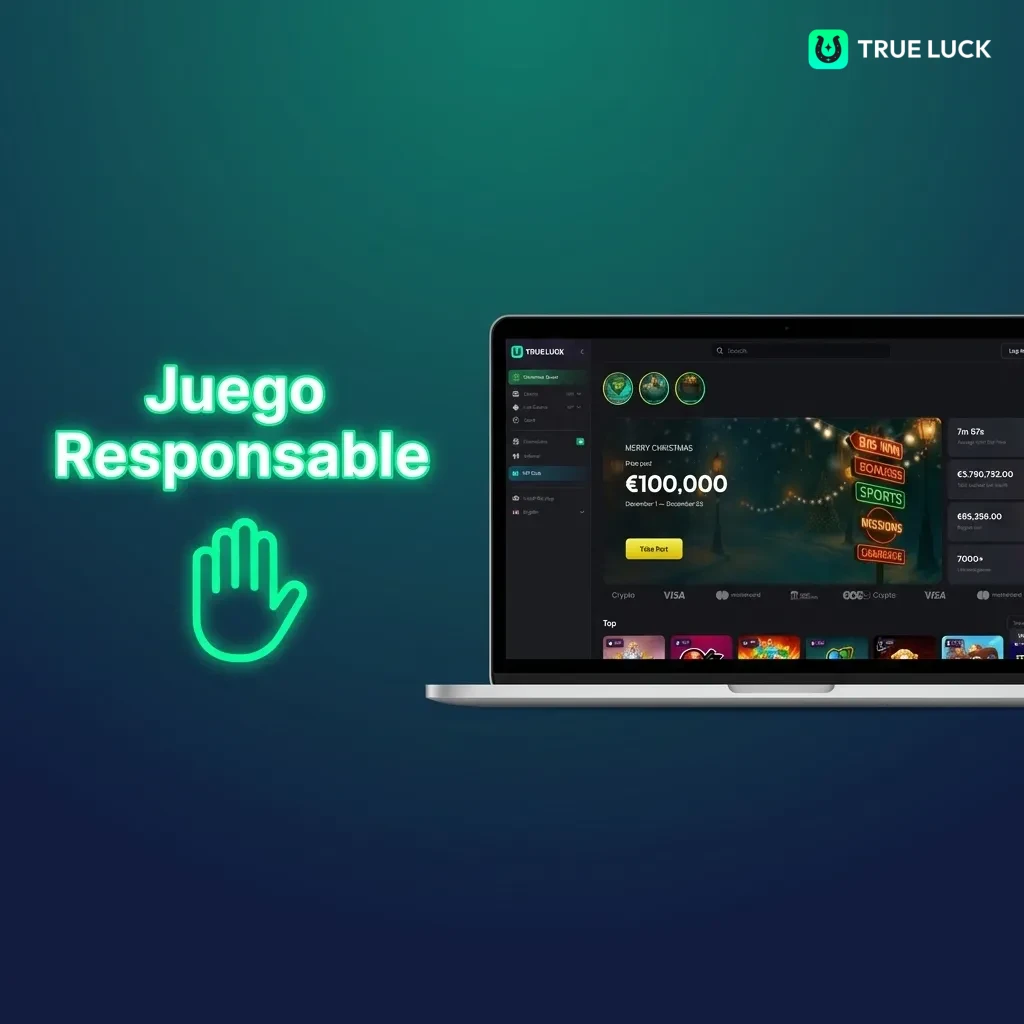 TrueLuck responsible gaming tools: deposit limits, time alerts, self-exclusion options, and professional help resources.