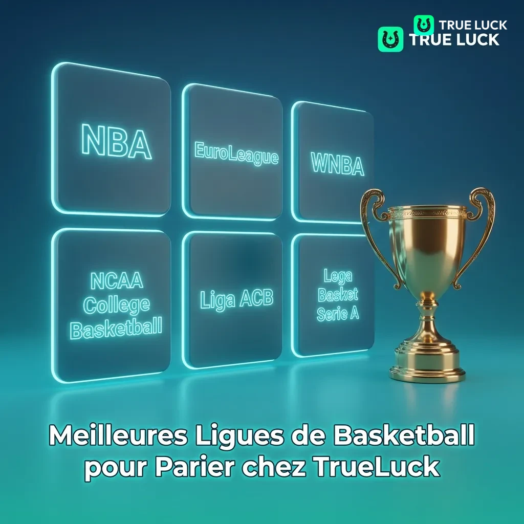 TrueLuck basketball betting leagues including NBA, EuroLeague, Betclic Elite, and international competitions with odds