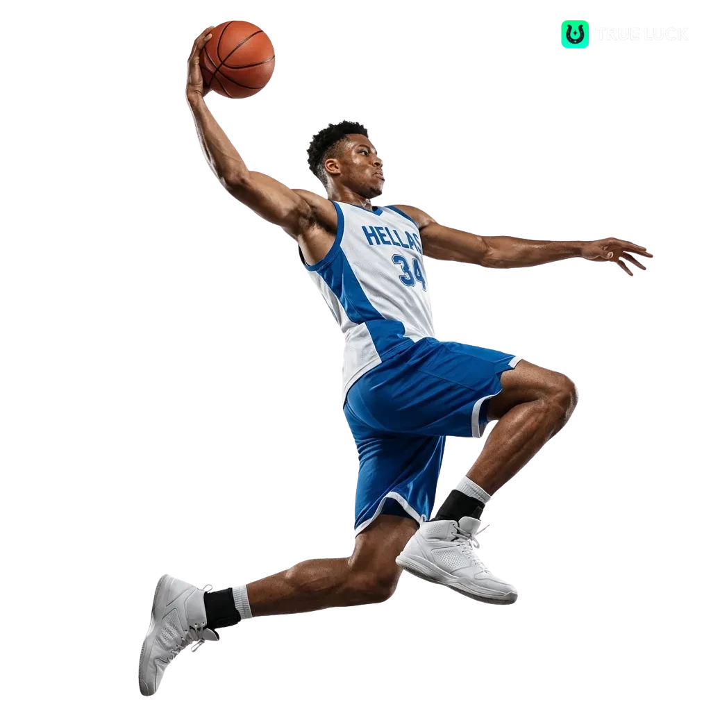 TrueLuck basketball betting platform showing NBA, EuroLeague games with live streaming and mobile app interface