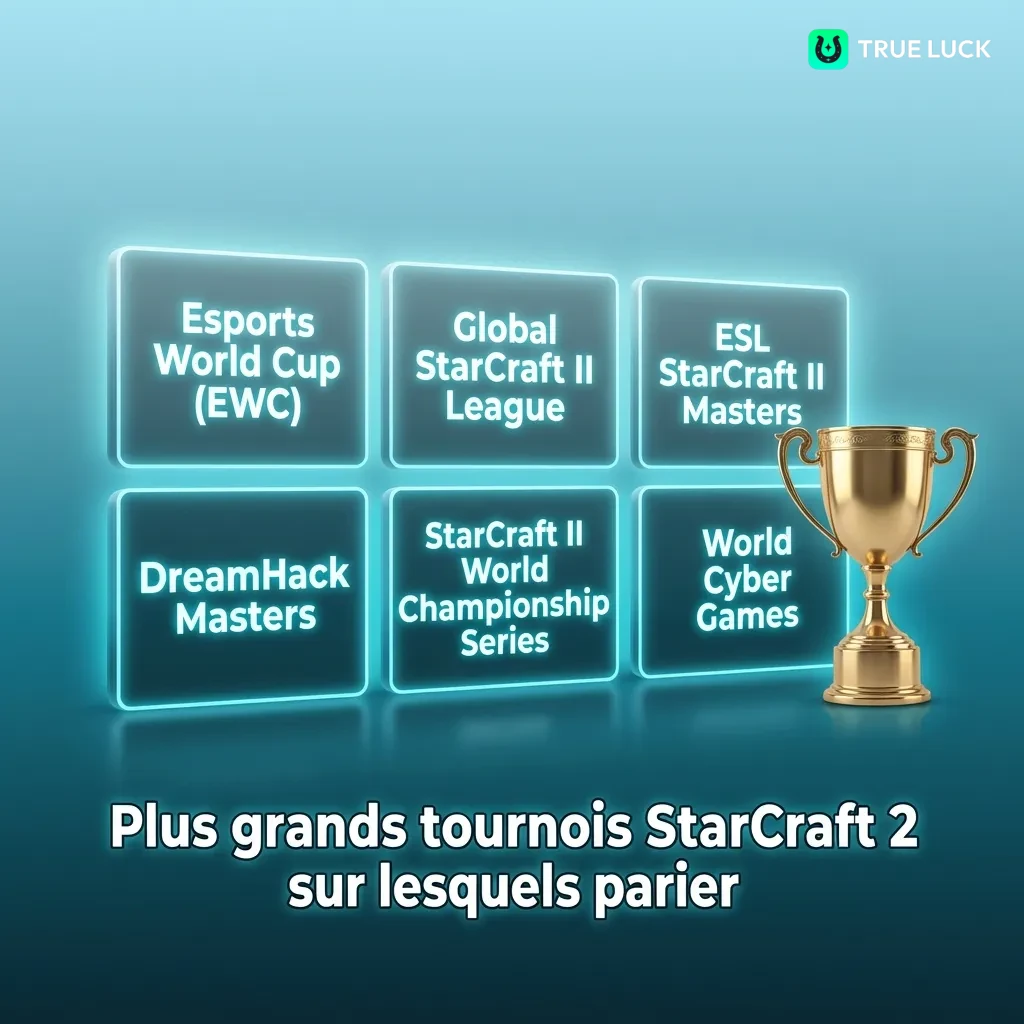 Major StarCraft II tournaments including GSL, ESL Pro Tour, and Esports World Cup for competitive gaming betting opportunities