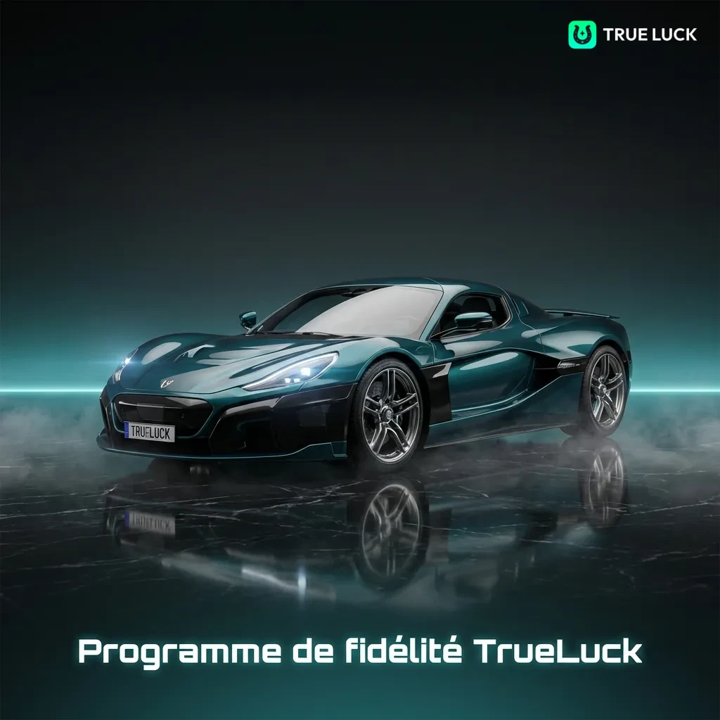 Tableau du programme de fidélité TrueLuck montrant six niveaux VIP avec points, cashback et avantages exclusifs