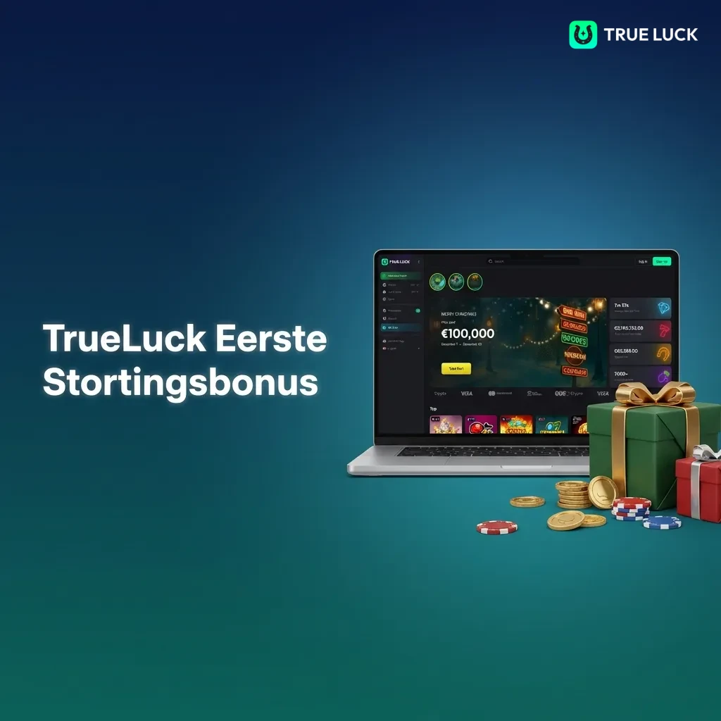 TrueLuck welcome bonus offering 250% slots bonus up to €4000, 250% live casino bonus up to €2000, or 100% sports bonus up to €300