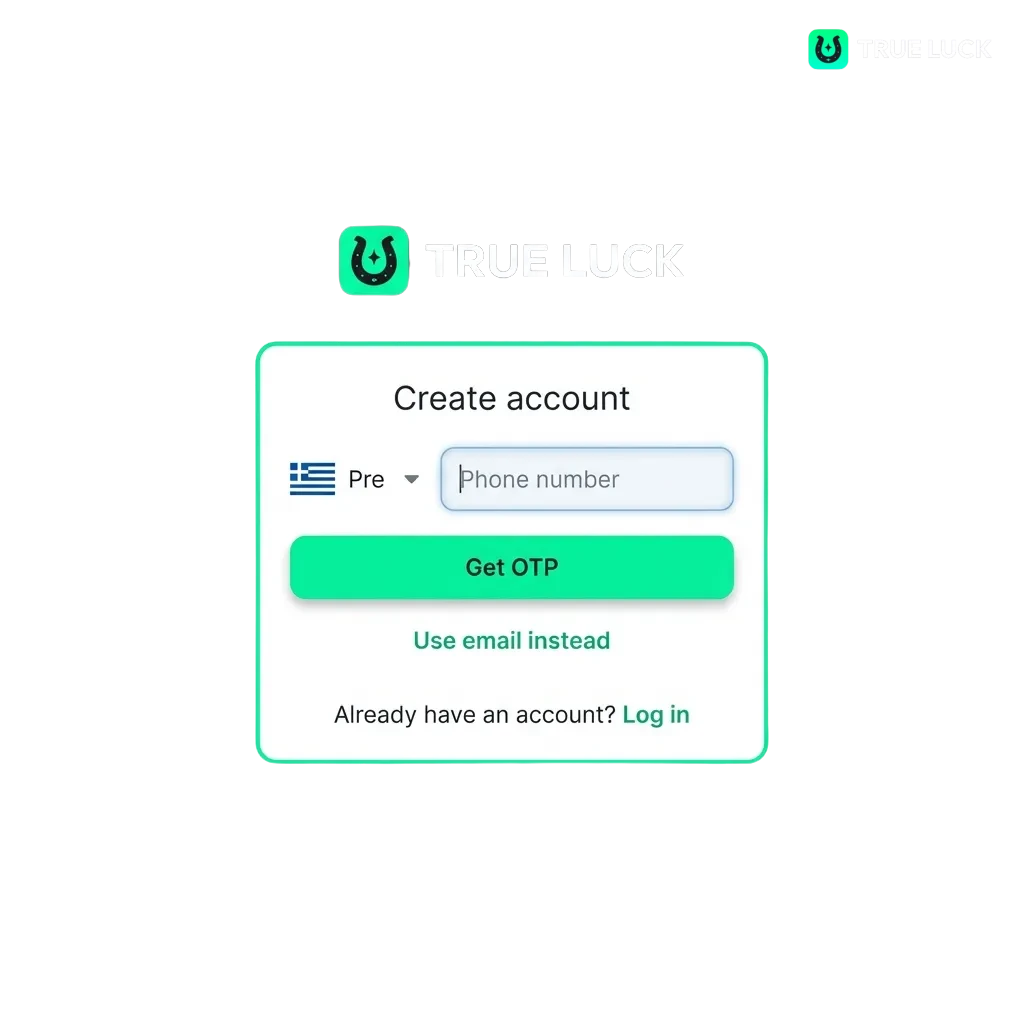 TrueLuck registration, login and account verification guide for Greek players with casino games and sports betting
