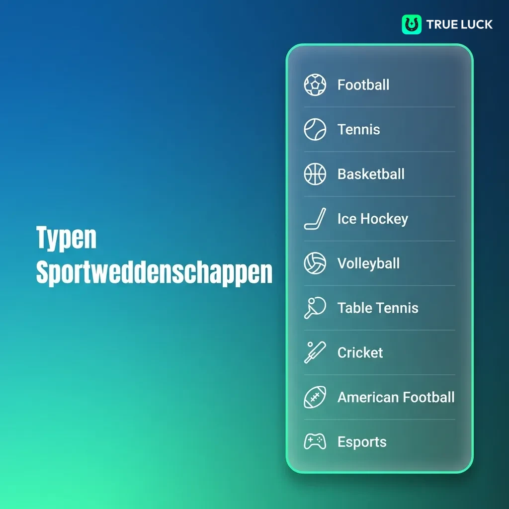 TrueLuck sports betting options including football, tennis, basketball, ice hockey, and Formula 1 with live odds