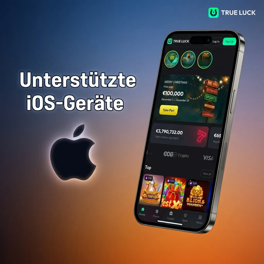 TrueLuck App kompatibel mit iPhone und iPad Geräten ab iOS 12, optimiert für alle Bildschirmgrößen