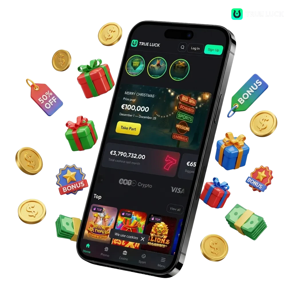 Trueluck Willkommensboni für Spielautomaten, Live-Casino und Sportwetten